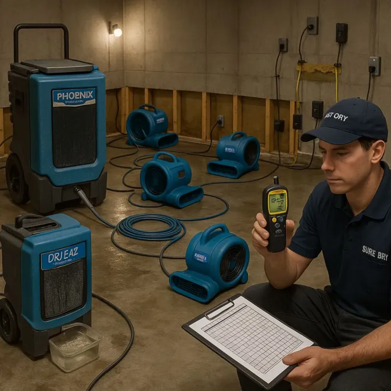 Structural Drying and Dehumidification process in Middletown, MD